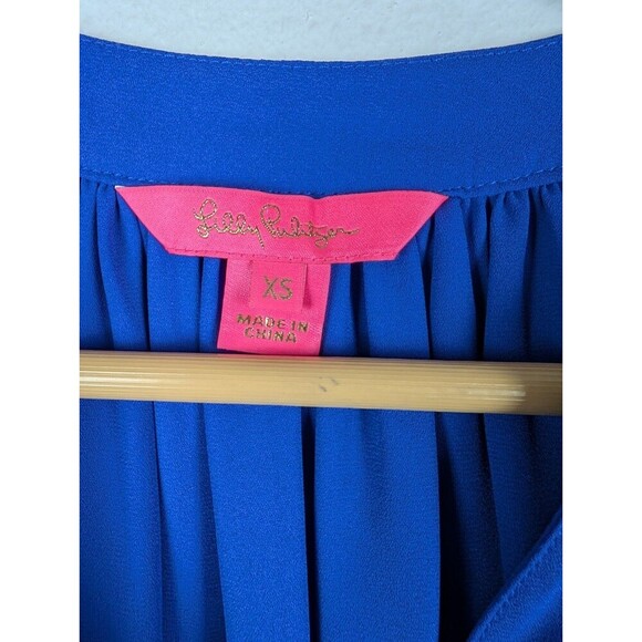 Lilly Pulitzer Anela Top Tunic Blouse Royal Blue XS - Picture 3 of 8